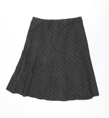 Marks and Spencer Damen grau gestreift Polyester Swing Rock Größe 12