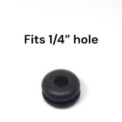 Rubber Grommet to fit 1/4'' Hole in 1/16'' Thick Panel - 1/8'' Inner Diameter
