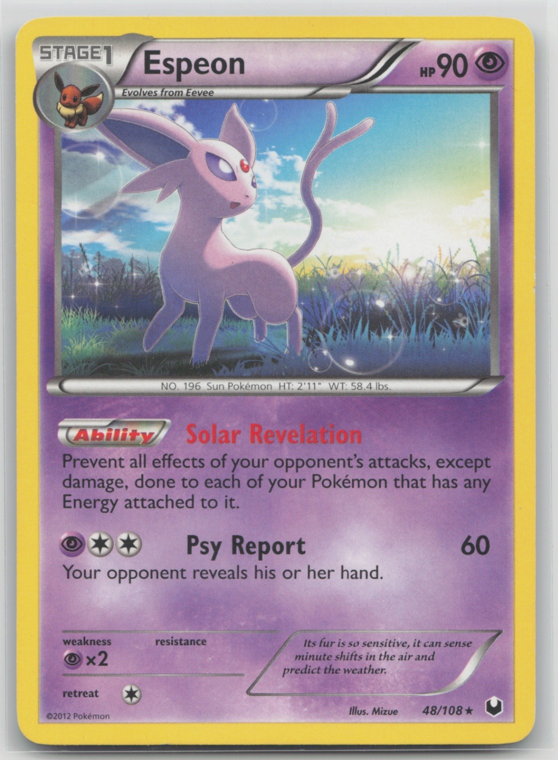 Pokemon Card Espeon Rare Dark Explorers 48/108
