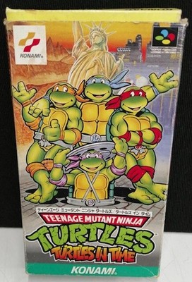 TMNT Turtles in Time Super Famicom SFC SNES Boxed RARE Japan Free Shipping