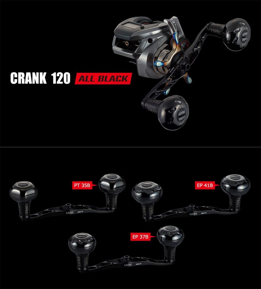 LIVRE Crank 120 Handle FRSK120-B35-BKBK Shimano Right PT35B Knob