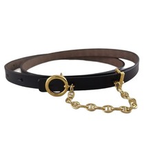 Ladies' Decorative Dress, Thin Waistband, Leather Brown Waist Belt