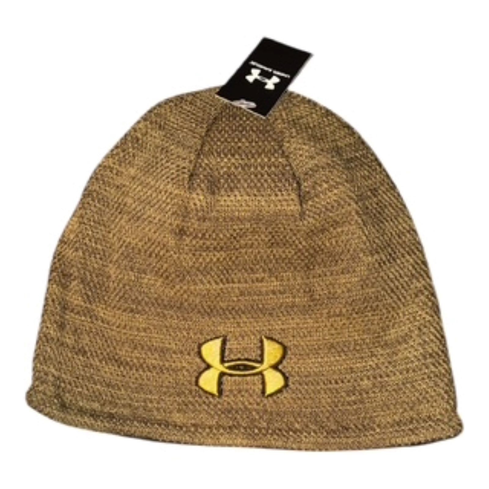 Under Armour UA Storm Fleece Beanie Embroidered OSFM Beige Brown Reversible
