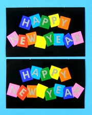 Vintage Mrs. Grossman's Happy New Year Sticker Sheet Set Of 2