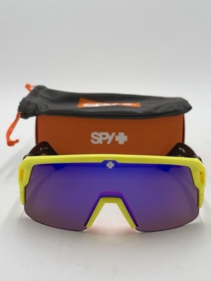 SPY MONOLITH 5050 Sunglasses | Matte Neon Yellow / Bronze Purple Spectra Mirror