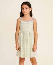 Polo Ralph Lauren Girls Pastel Stripe Sleeveless Cotton Oxford Dress Size 8