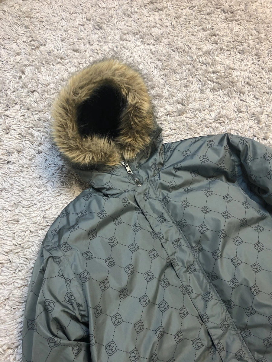 monogram hooded parka