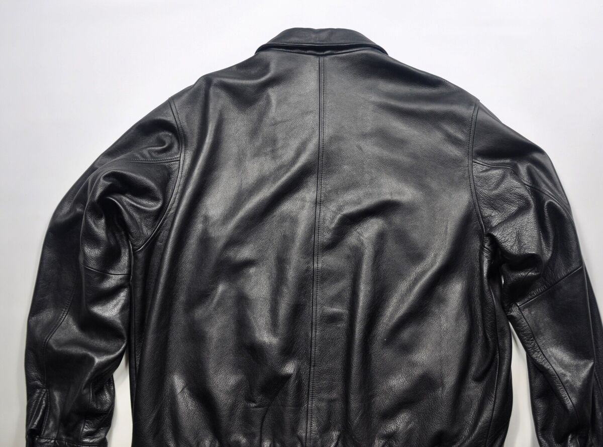 Vintage Eddie Bauer Bomber Jacket Mens XLT Black Leather Vintage Eddie Bauer Bomber Jacket Mens XLT Black Leather