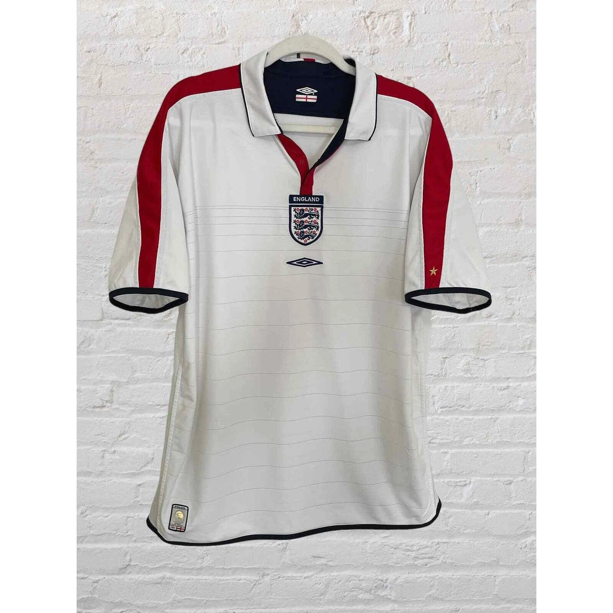 Vintage ENGLAND 2003/05 UMBRO Home Soccer/Football Jersey L/XL