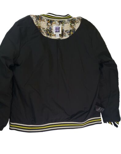 Chaqueta de bombardero tejida brillante pata de gallo SUI By Anna Sui rara para mujer talla mediana - Imagen 9 de 12