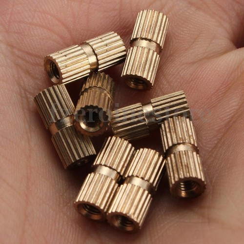 25/100 Pcs M3*3mm-12mm(L)-4mm-5mm(OD) Brass Metric Threaded Knurl Insert Nut - Picture 7 of 24