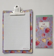 Pukka Pad Blossom Clipboard To-Do List Pad 9.6” x 6.7” + Shopping List 7”x 3.5"