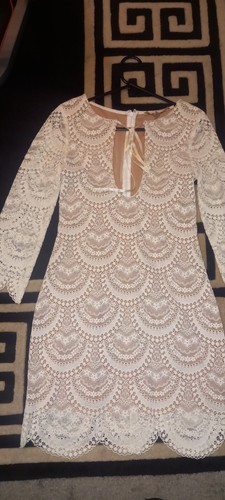 STUNNING FOR LOVE & LEMONS WHITE LACE/CROCHET FULLY LINED DRESS. XS. UK 8 - Picture 10 of 11