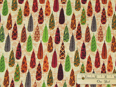 Fall Festival Feathers Scarecrow Autumn Halloween Fabric by the 1/2 Yard   #4262