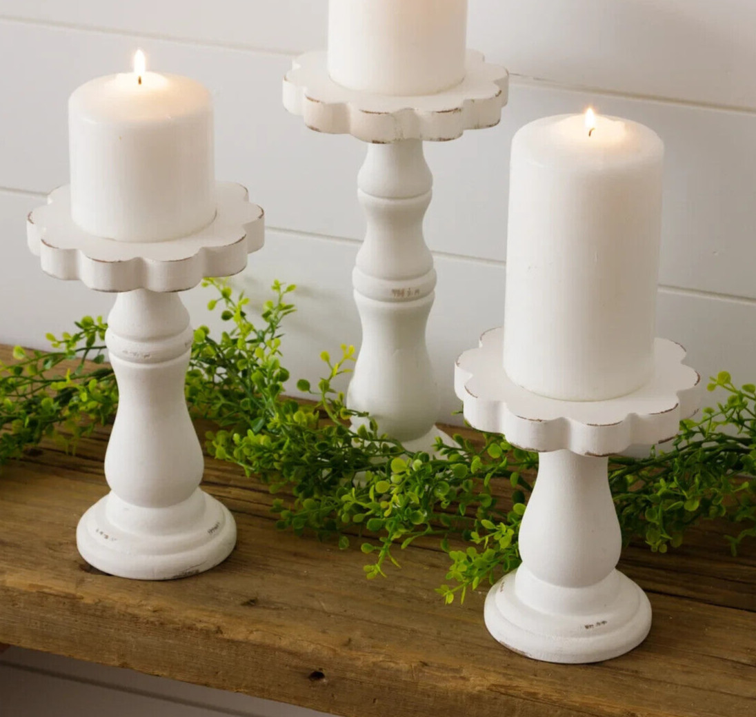 S Floral Shaped Aged Creamy White 3pc