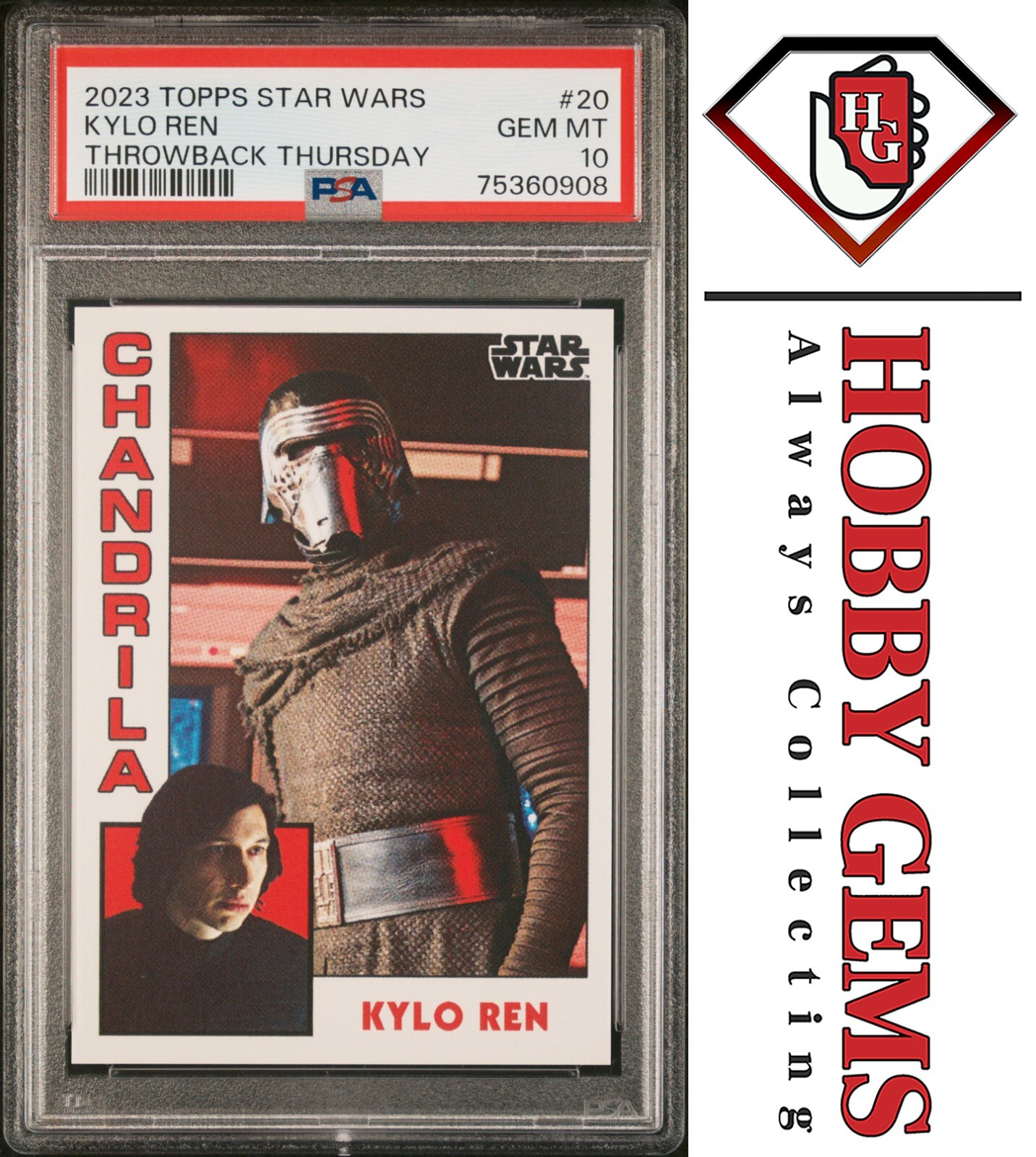 KYLO REN PSA 10 2023 Topps Star Wars Throwback Thursday TBT #20 C3
