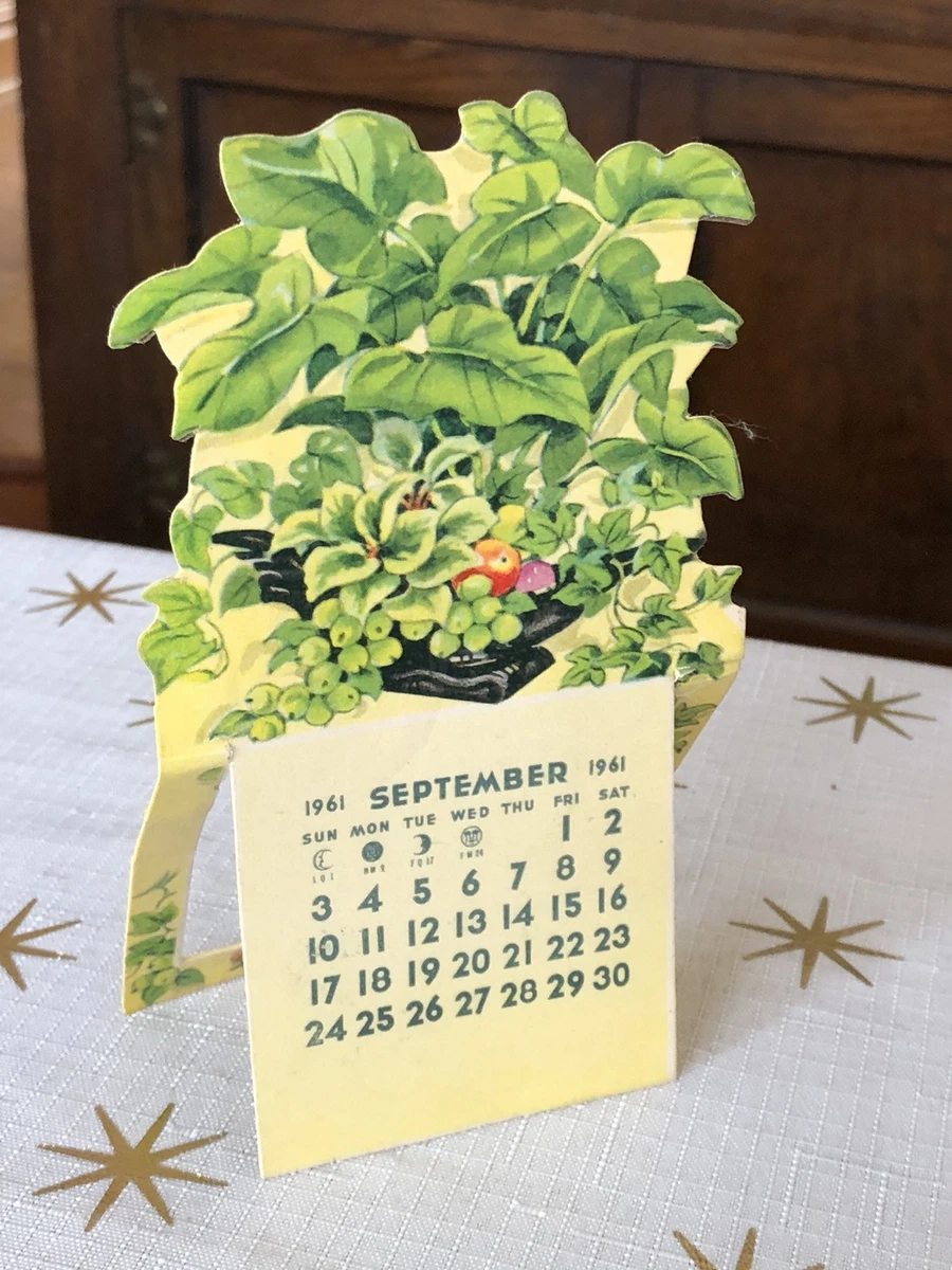 1961 September Advertising Monthly calendar Barbe Florist Kansas City | eBay