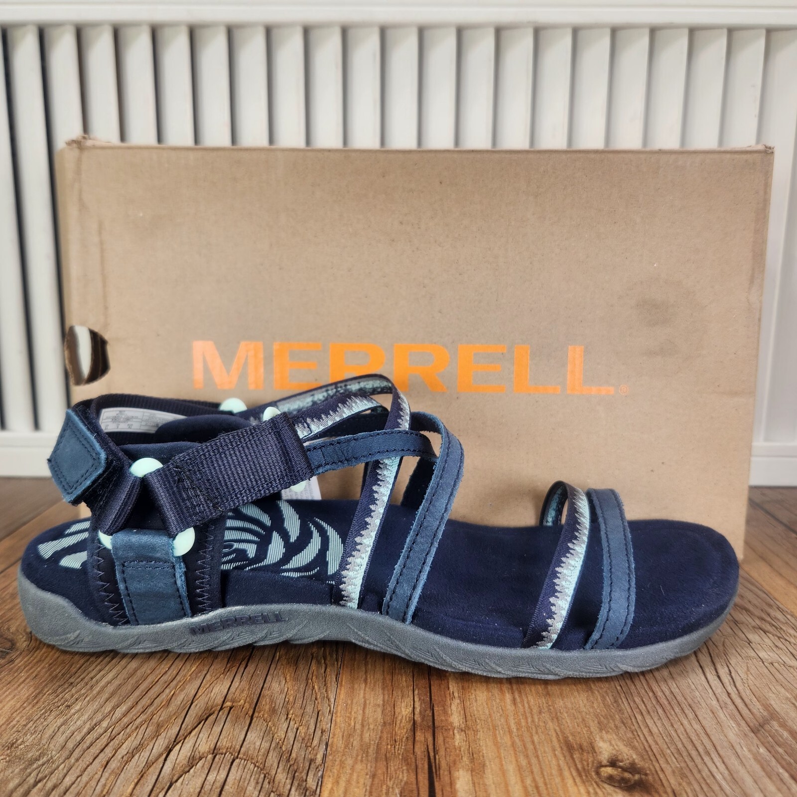 Sandali Merrell Terran 3 Cush Lattice donna taglia 11 blu navy scarpe casual con cinturino