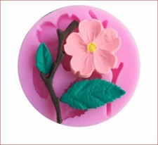 Flower Stem Leaves Silicone Mold 2"H Candy Fondant Chocolate Resin Crafts Small