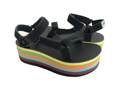 TEVA X OPENING CEREMONY FLATFORM UNIVERSAL BLACK MULTI SANDAL US EU 37  /UK