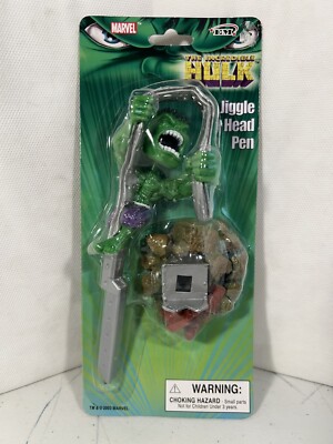 VTG 2003 EM The Incredible Hulk Jiggle Head Pen on Original Cardboard Backer