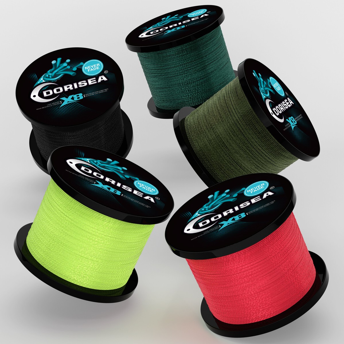 Filo Da Pesca Dyneema 8 Fili Linea Da Pesca Intrecciata Dorisea NEVER FADE 8 Fili - Nera, Senza Tintura, Lunghezze 100-2000m Treccia Pesca 8 Fili Nera - Foto 3