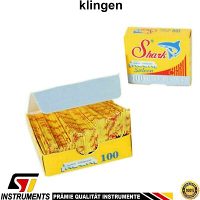 100 Shark  PREMIUM Rasierklingen auswechselbar für Rasiermesser razor blade