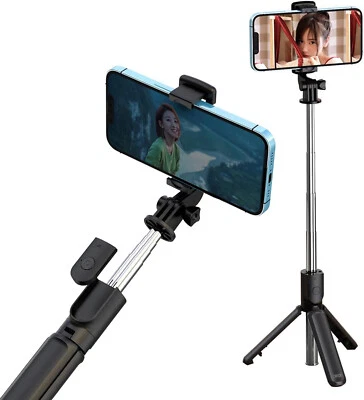 Bâton Selfie Universel Bluetooth Pour Samsung Noir Trépied 3 en 1 - Photo 1/4