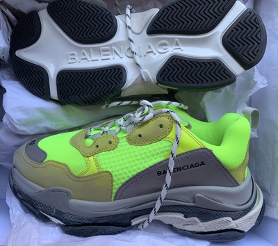 balenciaga triple s grey neon