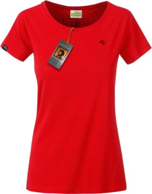 JAN 8007 Damen Bio Baumwolle Basic Girlie T-Shirt Tomato Rot COMPANIEER Frauen .