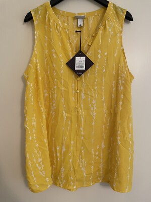 Ava Viv Target Blouse Top X 14 Yellow Floral NWT Summer Bright