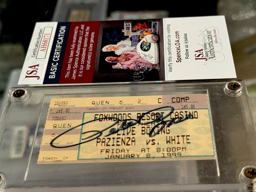 Vinny Pazienza vs White VIP Fight Ticket (JSA) Signed by Pete Rose - Picture 2 of 6