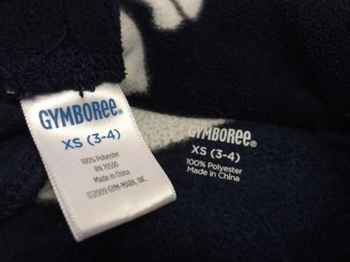 Gymboree XS 3 4 Navy Blue Fleece White Polar Bear Pjs Pajamas Gymmies Boys - Picture 3 of 3