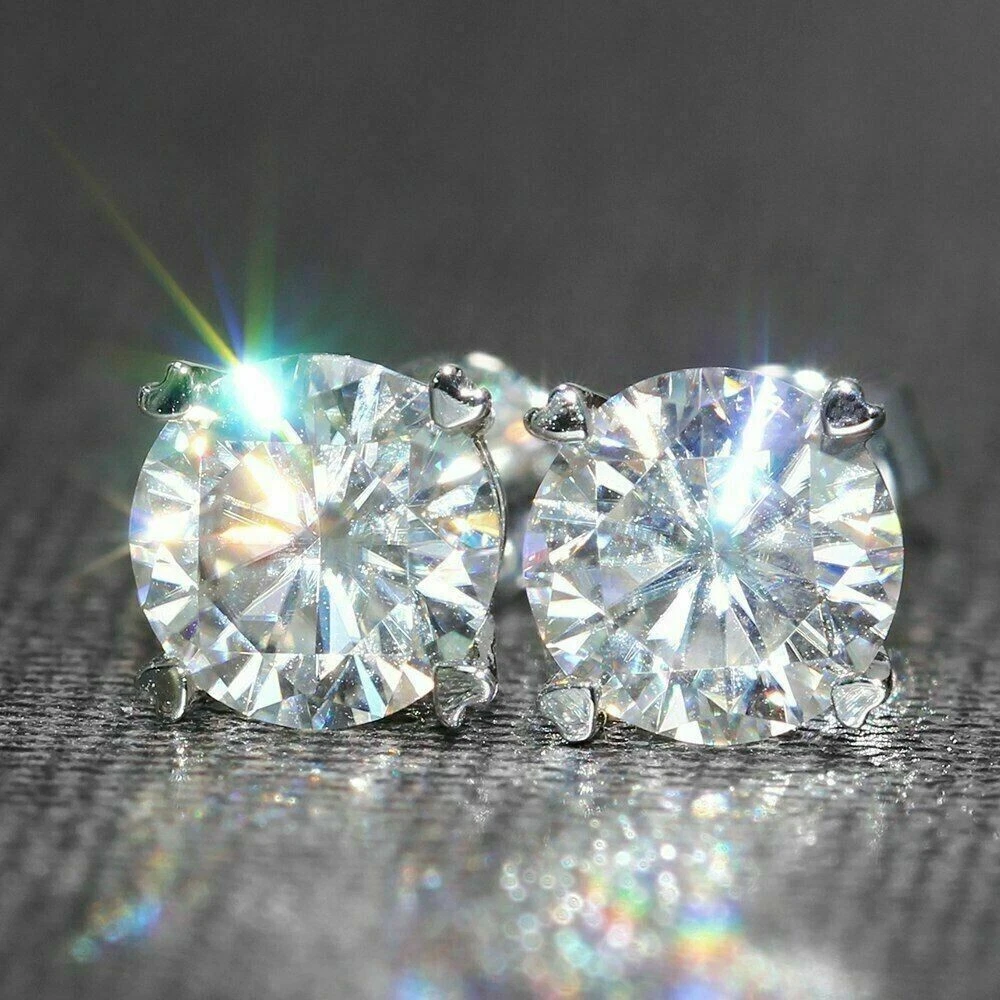 Diamond stud shop earrings screw back