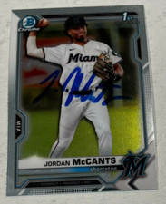 JORDAN MCCANTS SIGNED 2021 BOWMAN CHROME DRAFT BASEBALL CARD AUTO
