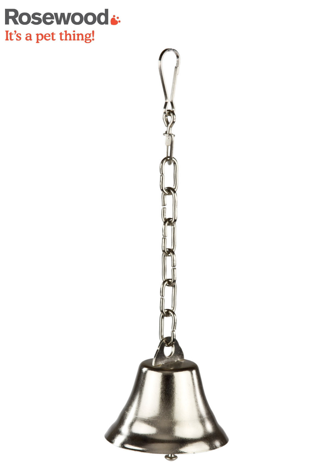 ROSEWOOD BOREDOM BREAKER STAINLESS STEEL LARGE BIRD BELL HANGING PARROT TOY