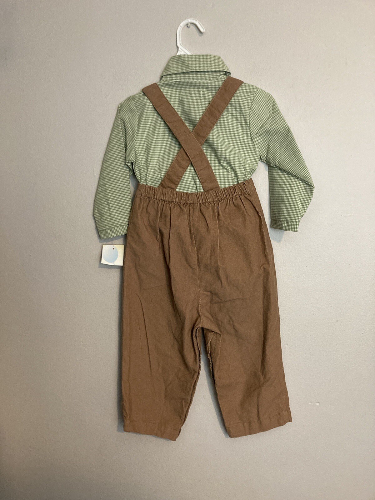 NWT Petit Ami  Boys Brown Soft Corduroy Longall pickup truck Sz 24 Months Set