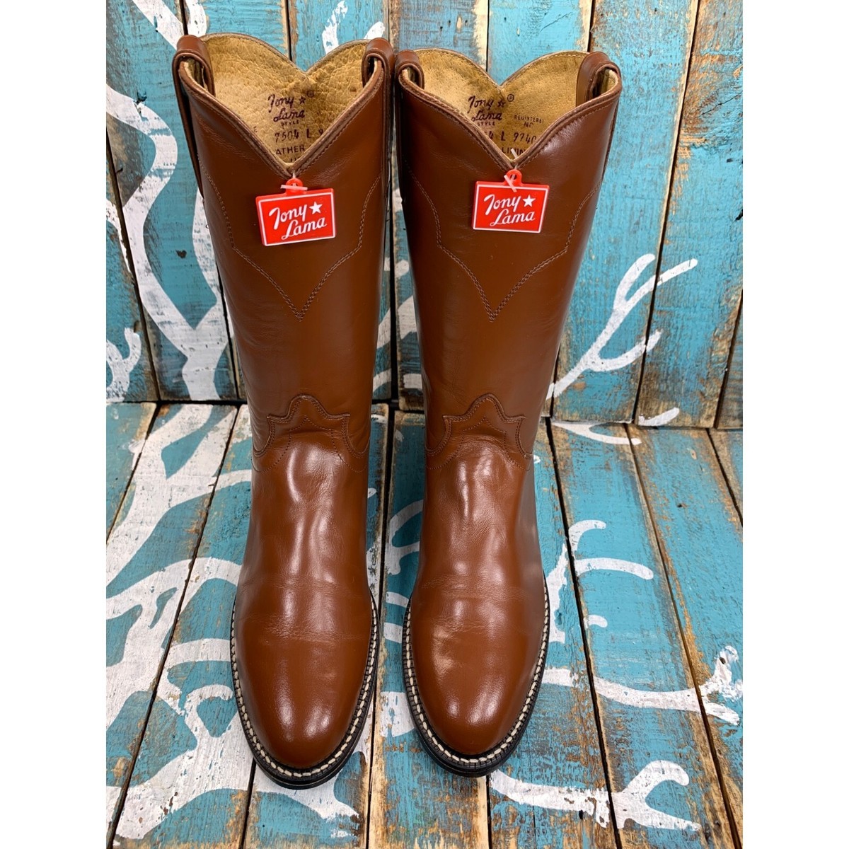 Reyme Boots Mens/Youth Leather Two-Tone Square Toe Western Boots