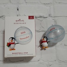 Hallmark Keepsake Basketball Star Tree Oranment Penquin Personalized Retired
