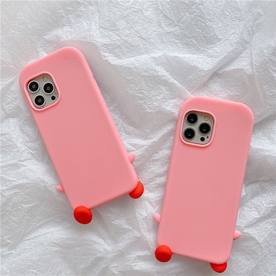 New! Iphone 14 13 11 12 Pro Max Cute 3D Cartoon Kirby Silicone Case