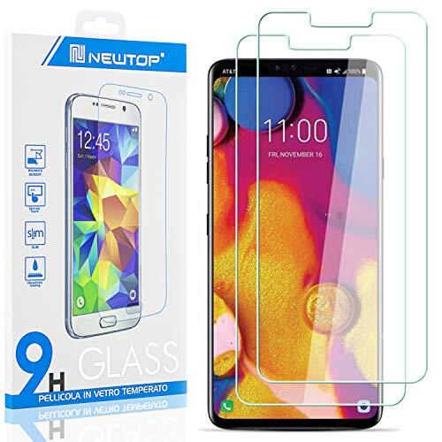 N NEWTOP [2 Pezzi] Pellicola GLASS FILM Compatibile per LG V40, Fina (m0M)