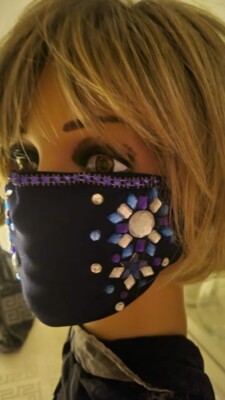 Mund-Nasen - Maske 2lagig, Schutz Filter Strass Crystal Glitzer Steinen