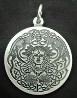 Freya, Alpaka Versilbert Amulett 27 Mm Talisman AnhäNger Wikinger GöTtin Magie