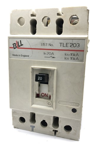 BILL TLE203 Triple Pole MCCB 20Amp Circuit Breaker MEM MEL203 - Picture 2 of 7