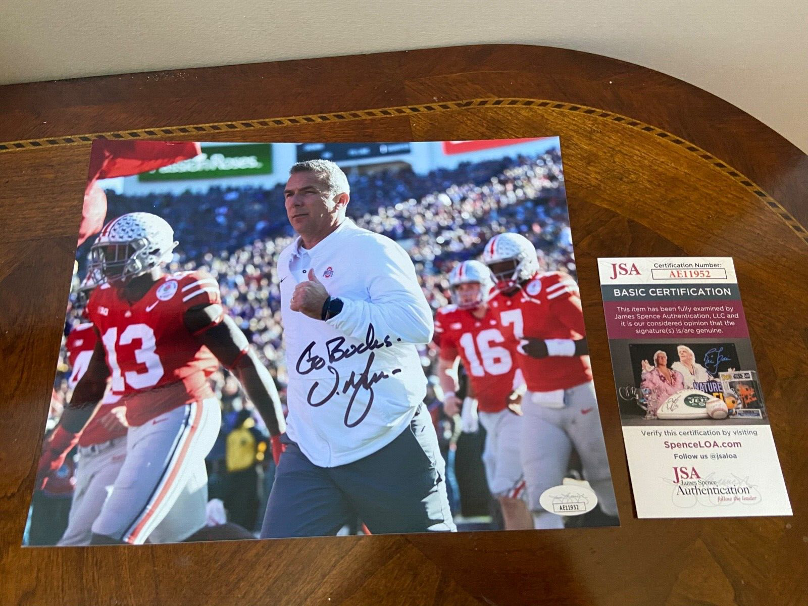 Urban Meyer Autographed Signed Ohio State Buckeyes Coach 8x10 Photo JSA COA 