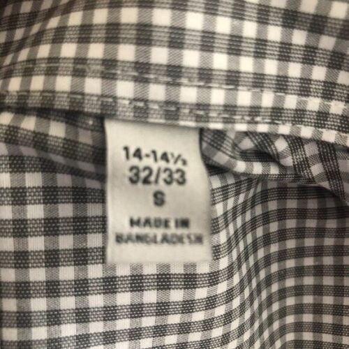New Kenneth Cole Slim Fit Shirt Mens size S 14.5 Gray White Check Office Preppy - Picture 8 of 10