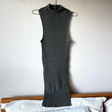 Rock & Republic Gray Ribbed Sweater Dress with Slits Women's Large
