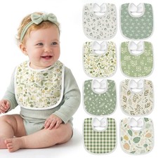 Muslin Baby Bibs, 8 Pack Bandana Drool Bibs, Extra Absorbent for Newborns