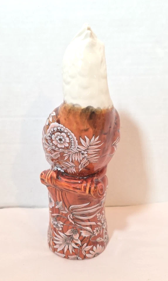 Jarrón Anthropologie Avian Lovebird Bird Floral Marrón Foto 2 de 4