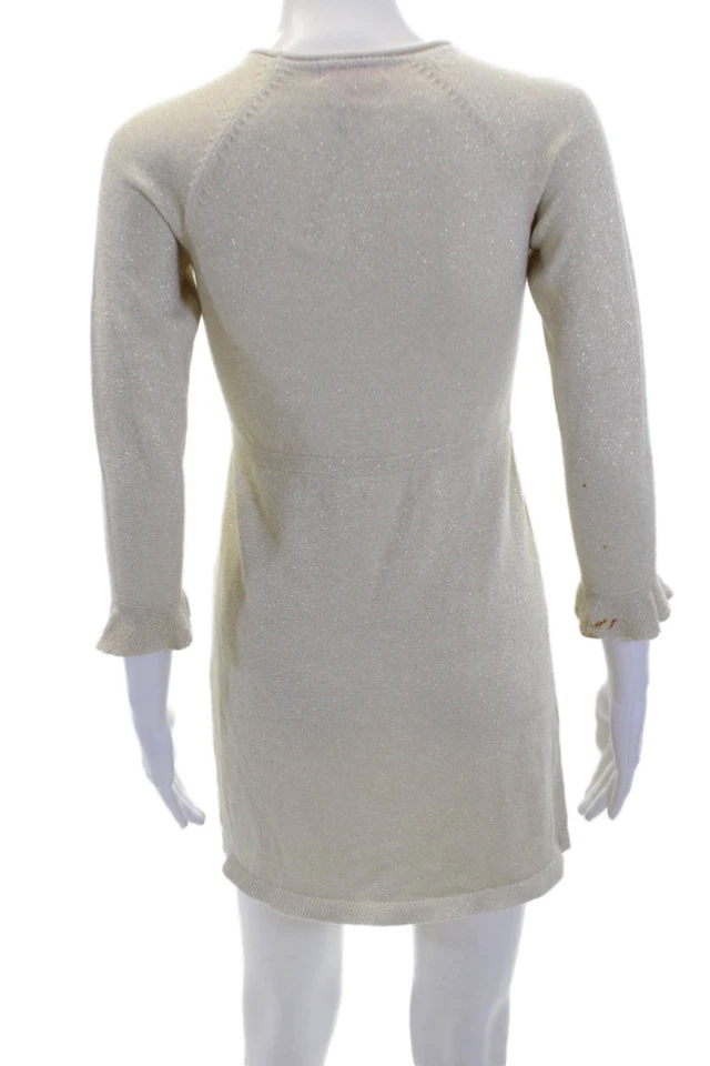 Мини-платье Lilly Pulitzer для девочек с длинными рукавами блестящее с зауженной талией бежевое размер 10 - Изображение 3 из 4